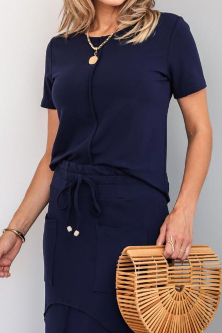 Conjunto Saia Amber - Azul Marinho