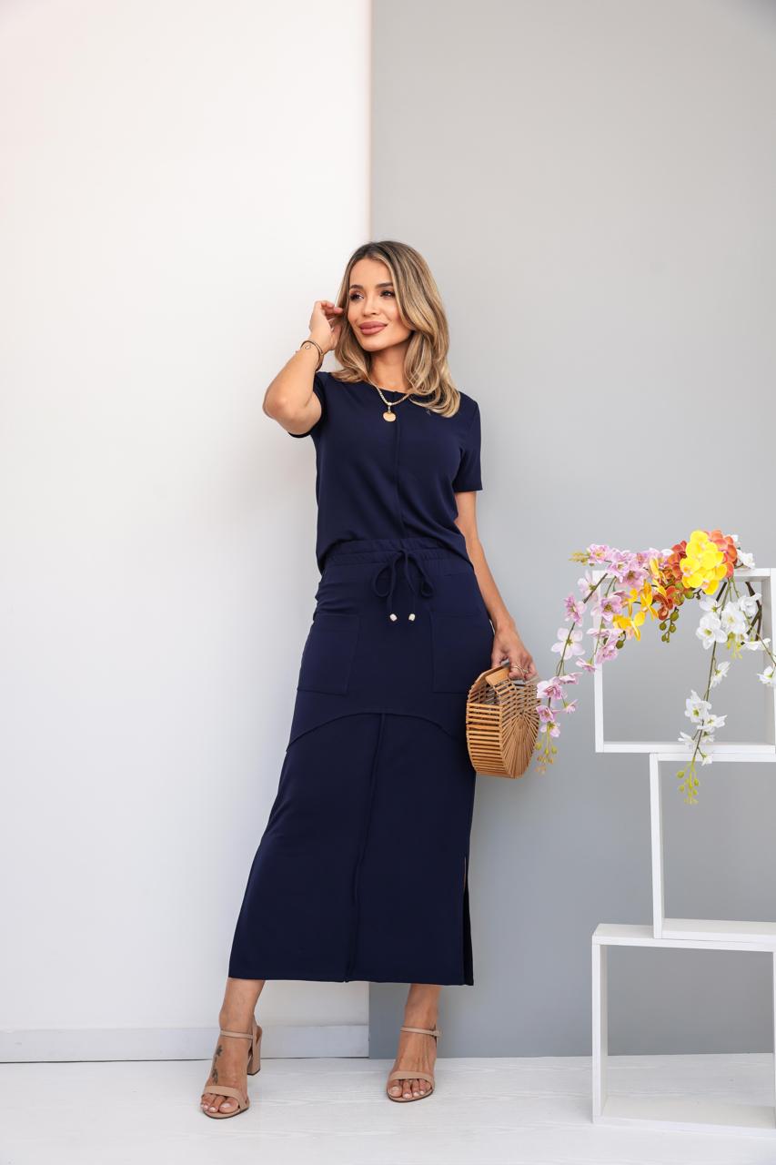 Conjunto Saia Amber - Azul Marinho