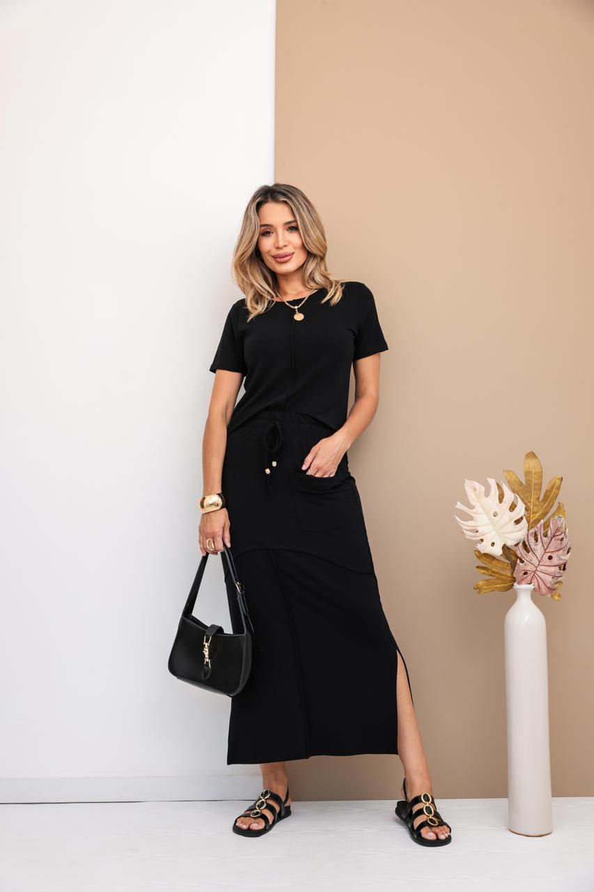 Conjunto Saia Amber - Preto