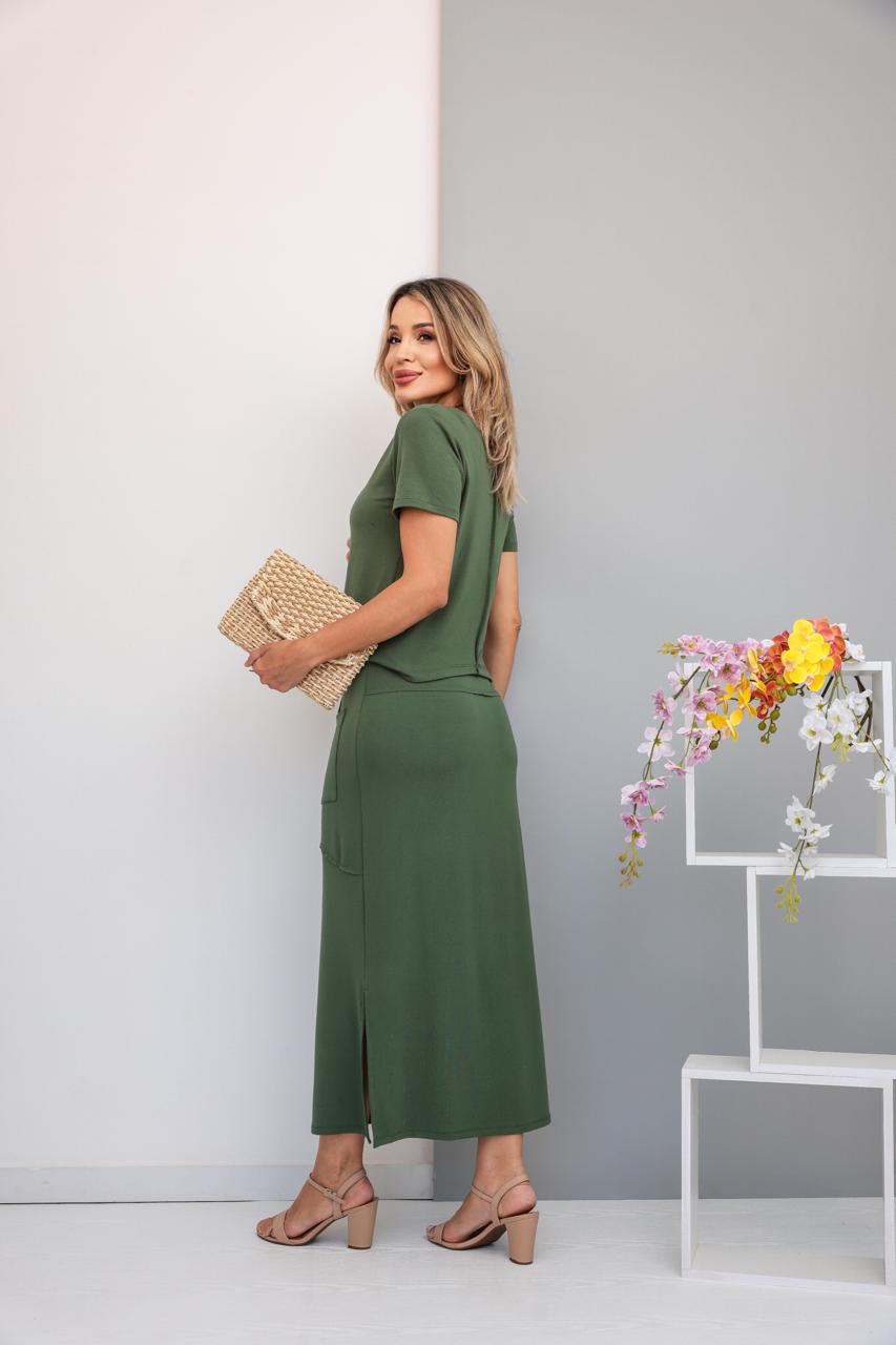 Conjunto Saia Amber - Verde Militar