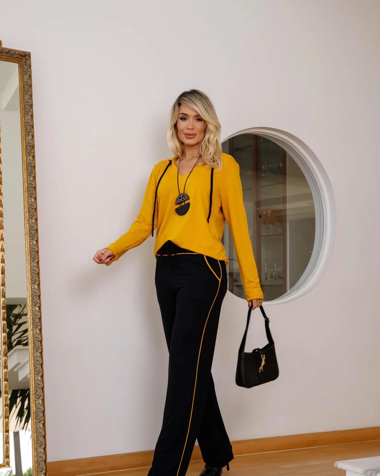 Conjunto Fashion - Mostarda / Preto
