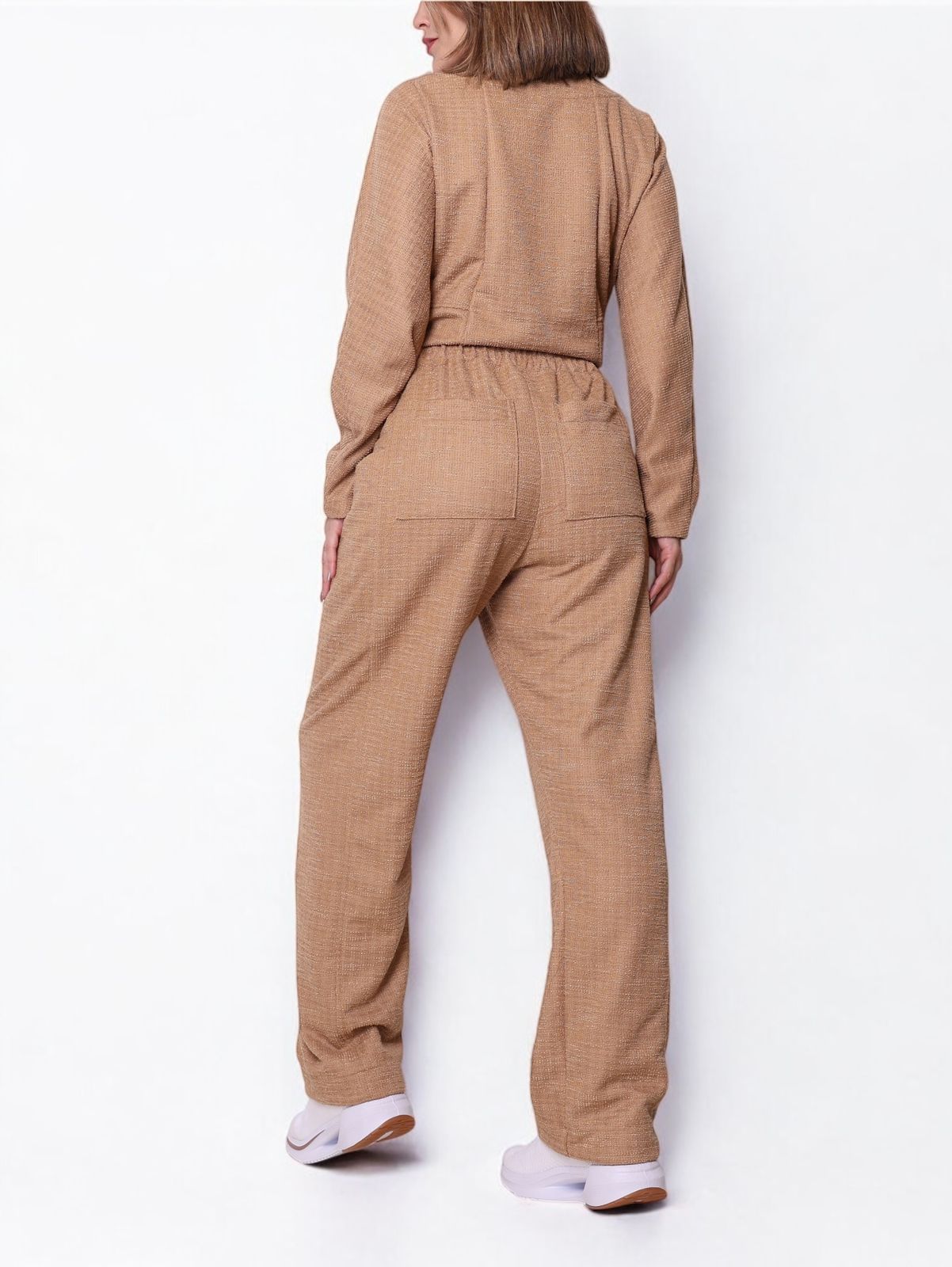 Conjunto Malha Boucle - Bege
