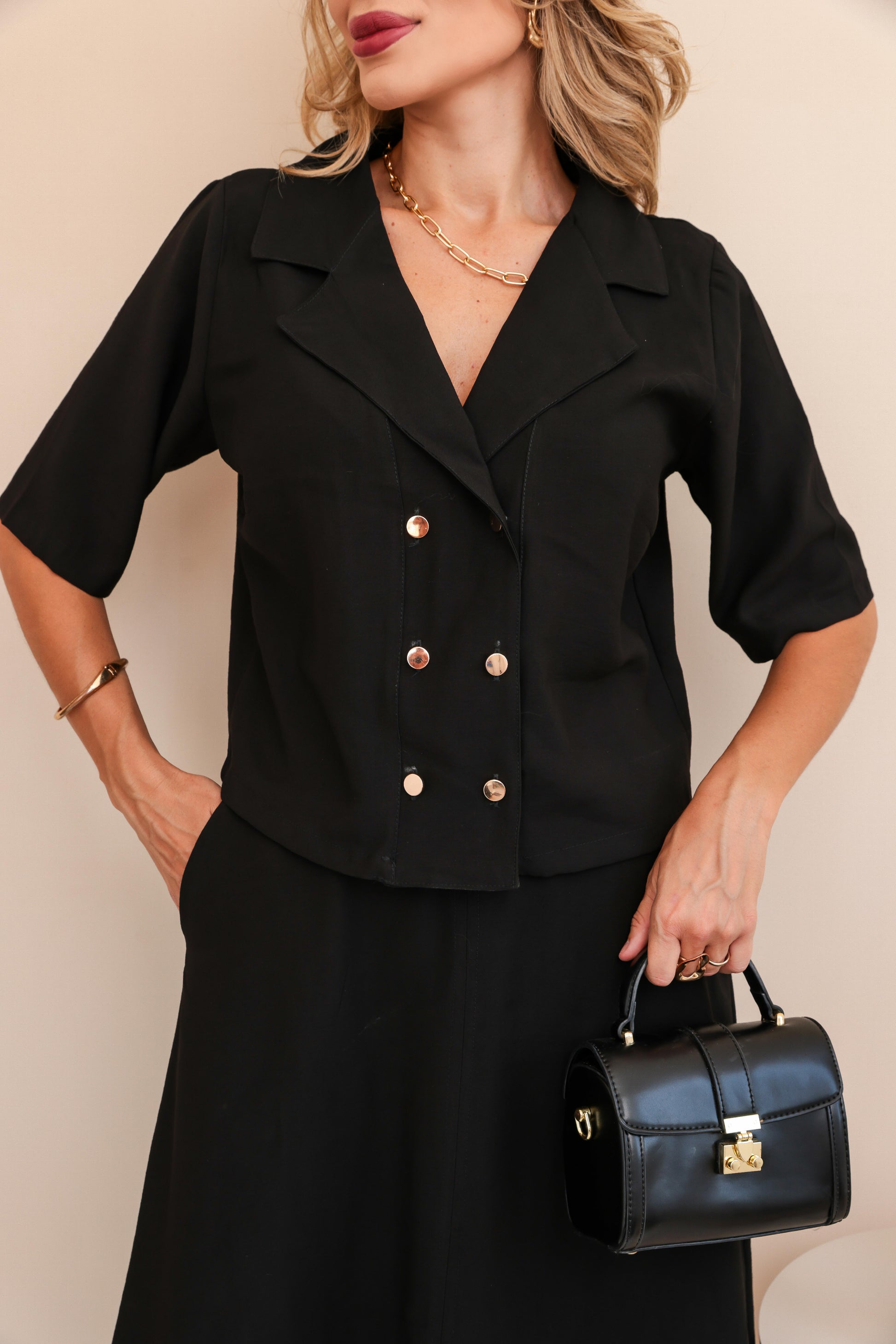 Conjunto Saia Mel - Preto