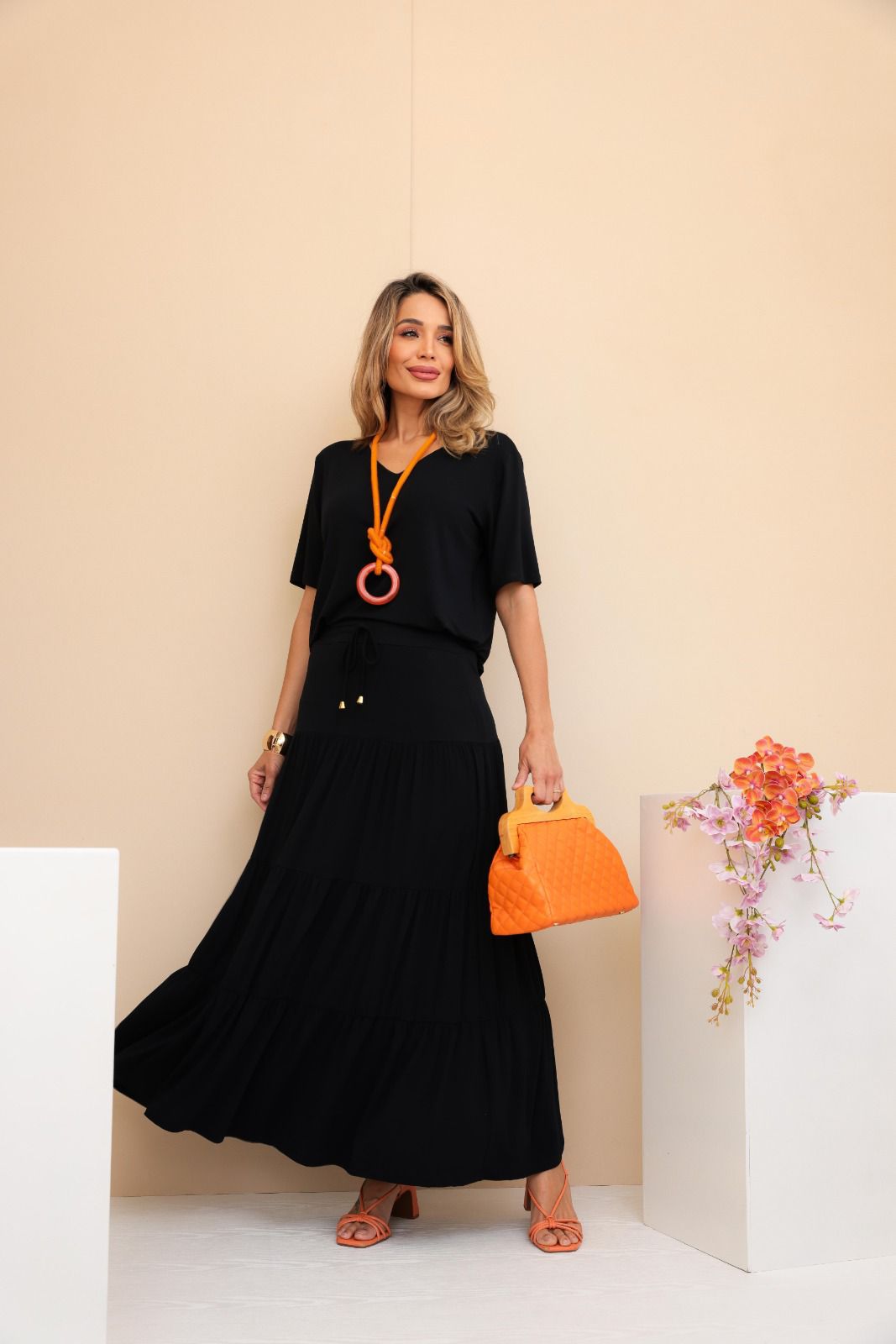 Conjunto Saia Prisma - Preto