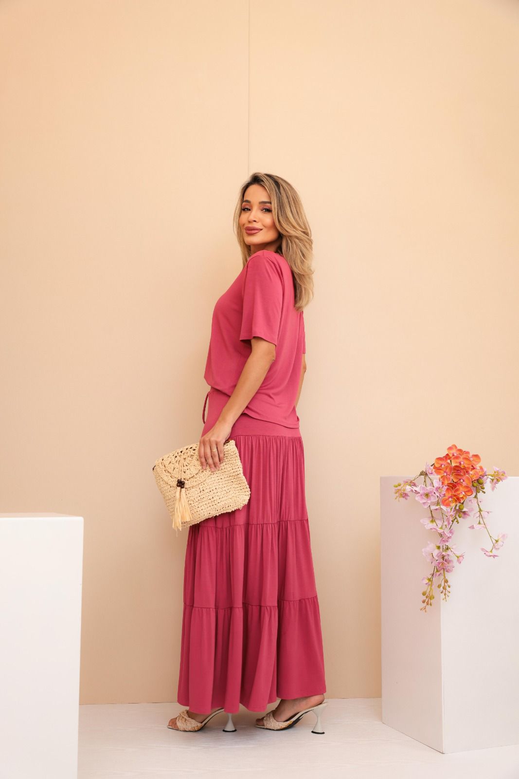 Conjunto Saia Prisma - Rosa