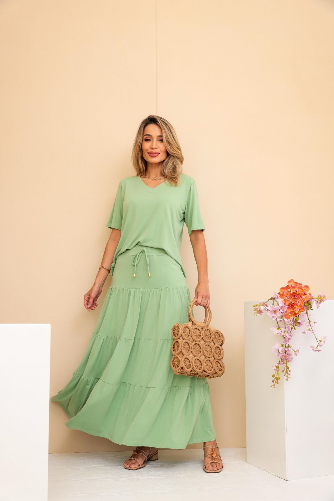 Conjunto Saia Prisma - Verde Menta
