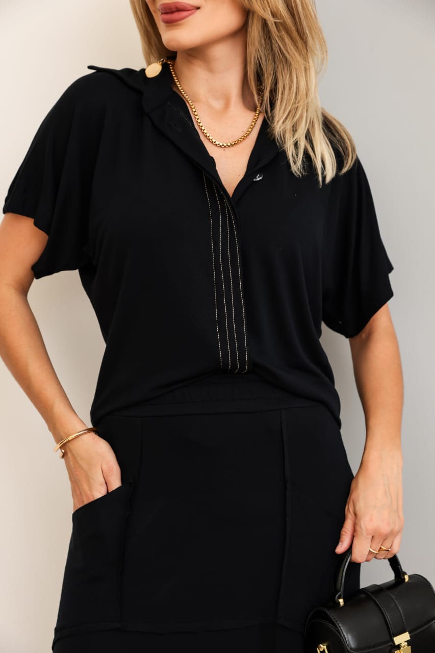 Conjunto Saia Sereia - Preto