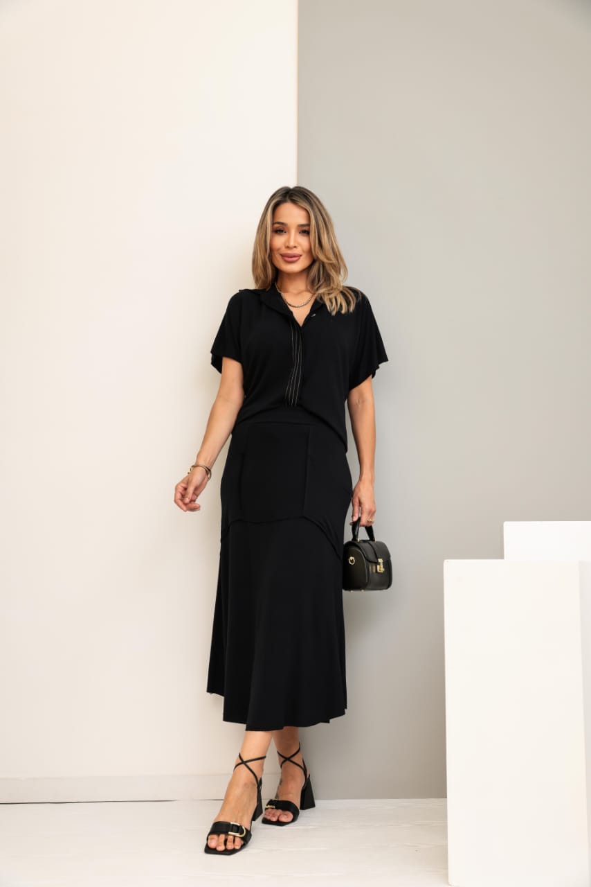 Conjunto Saia Sereia - Preto