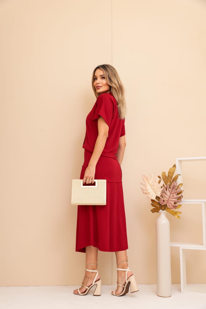 Conjunto Saia Sereia - Vermelho