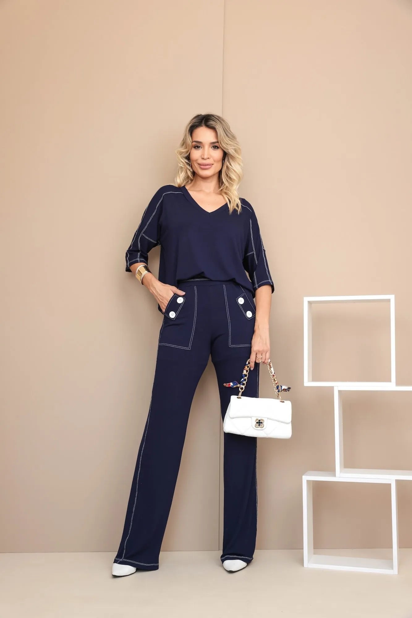Conjunto Valência - Azul Marinho