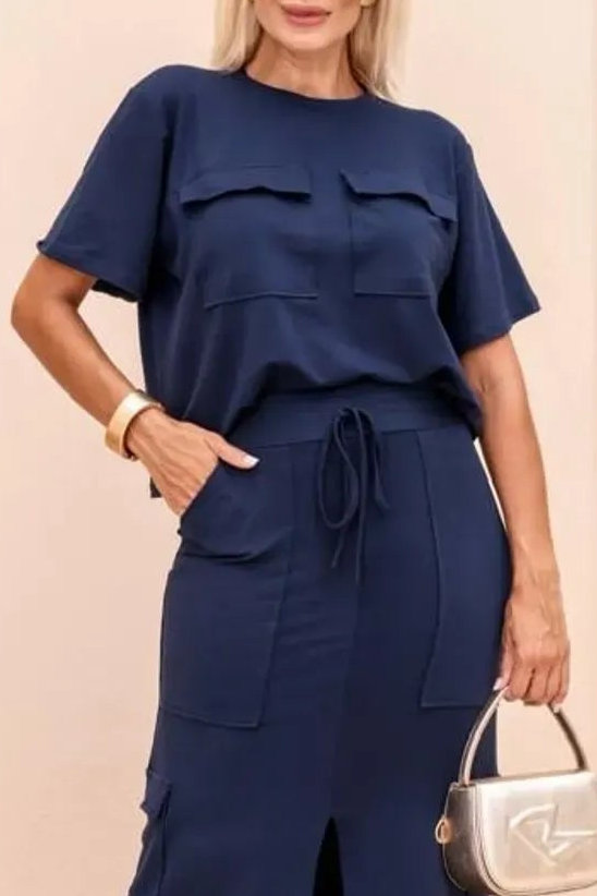Conjunto Saia Cargo - Azul Marinho