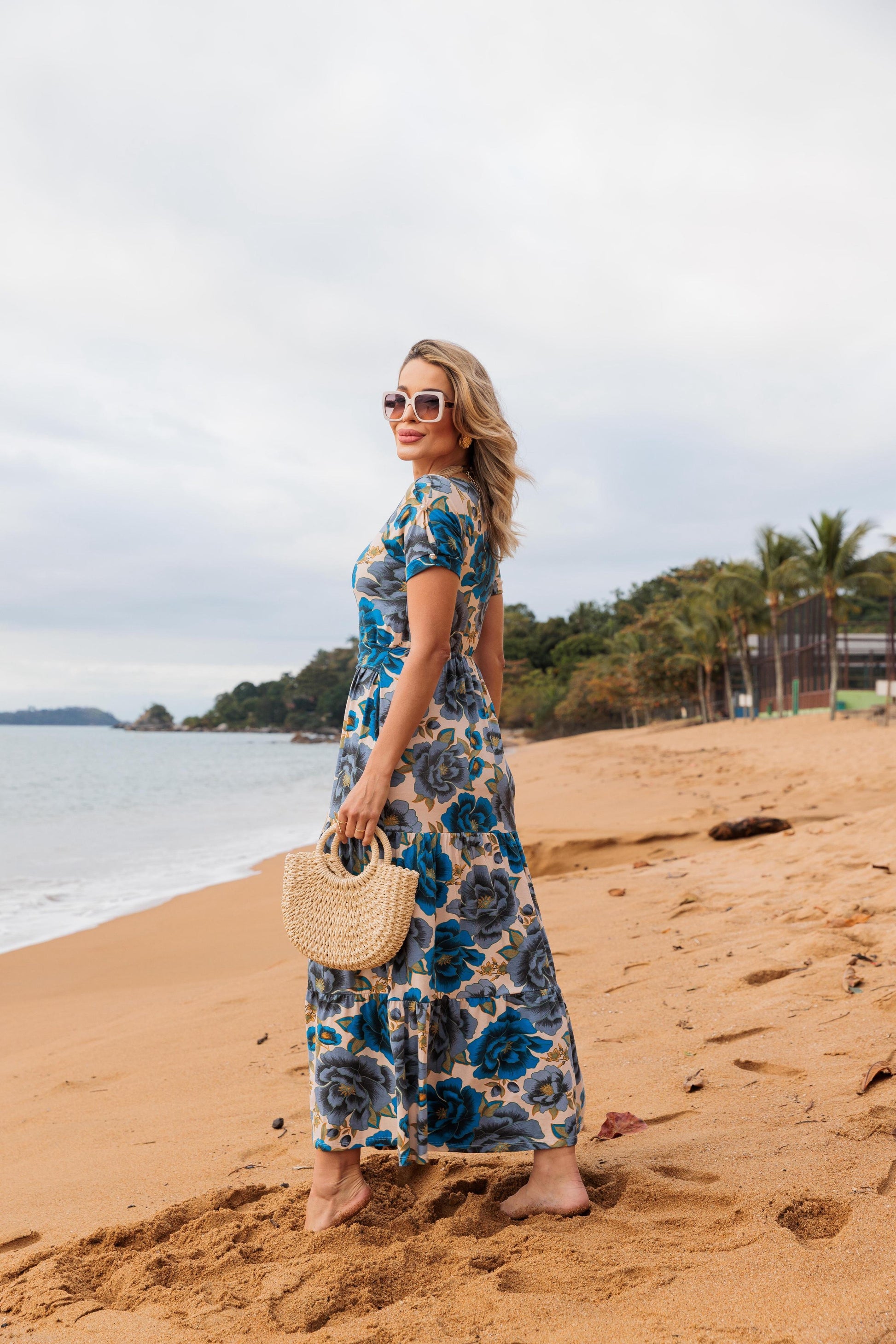 Vestido Três Marias - Floral Azul