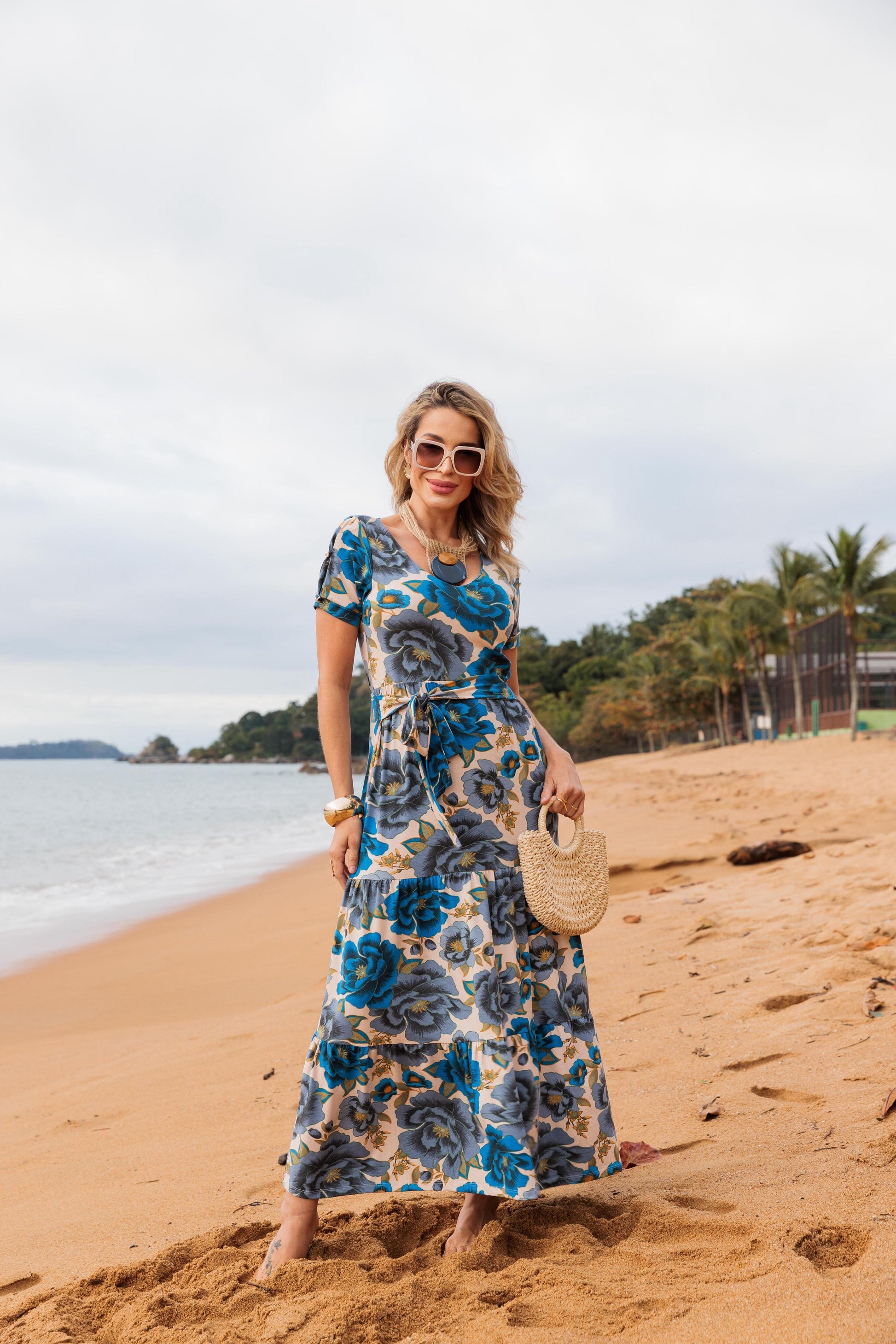 Vestido Três Marias - Floral Azul