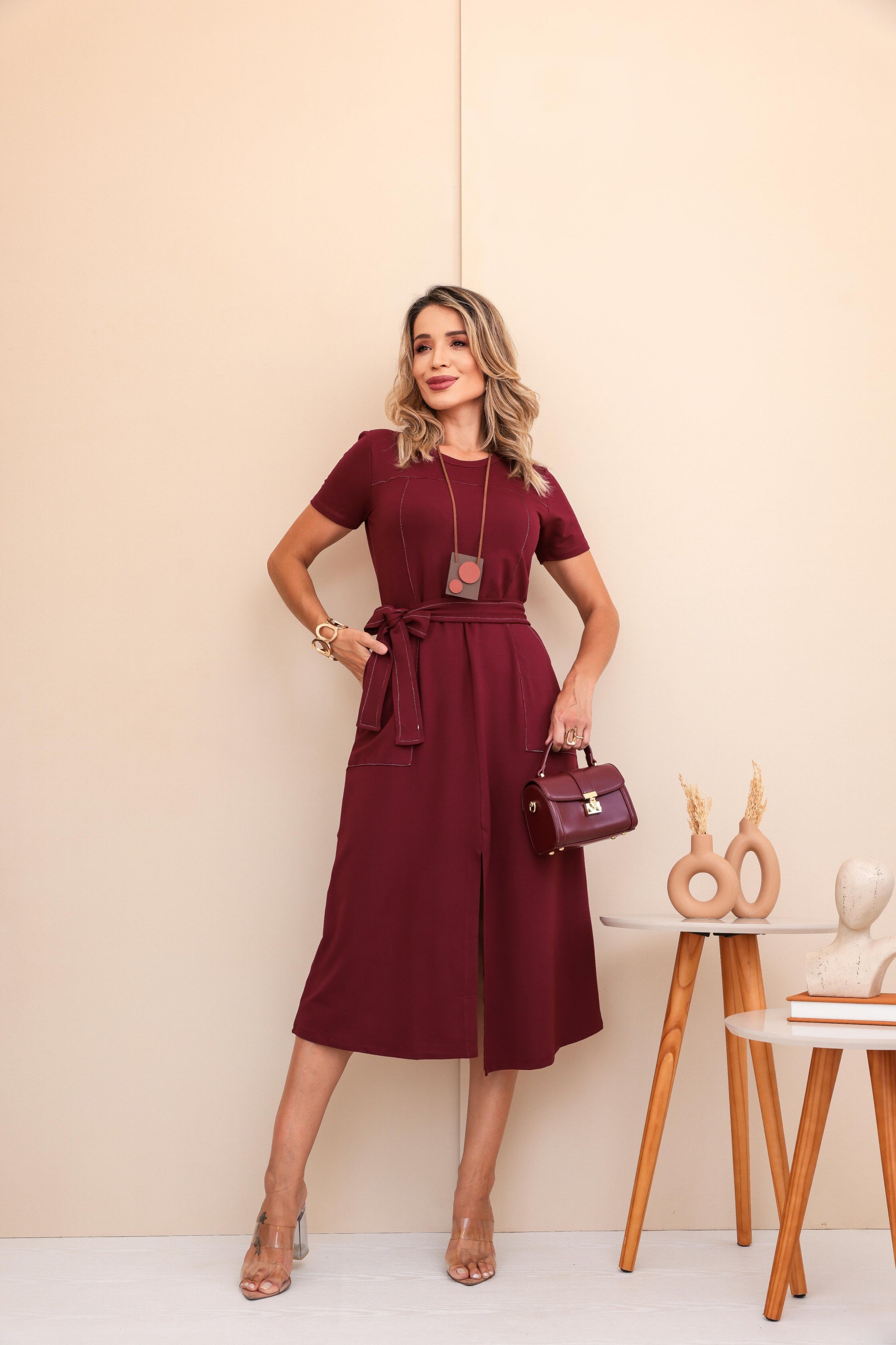 Vestido Viena - Marsala