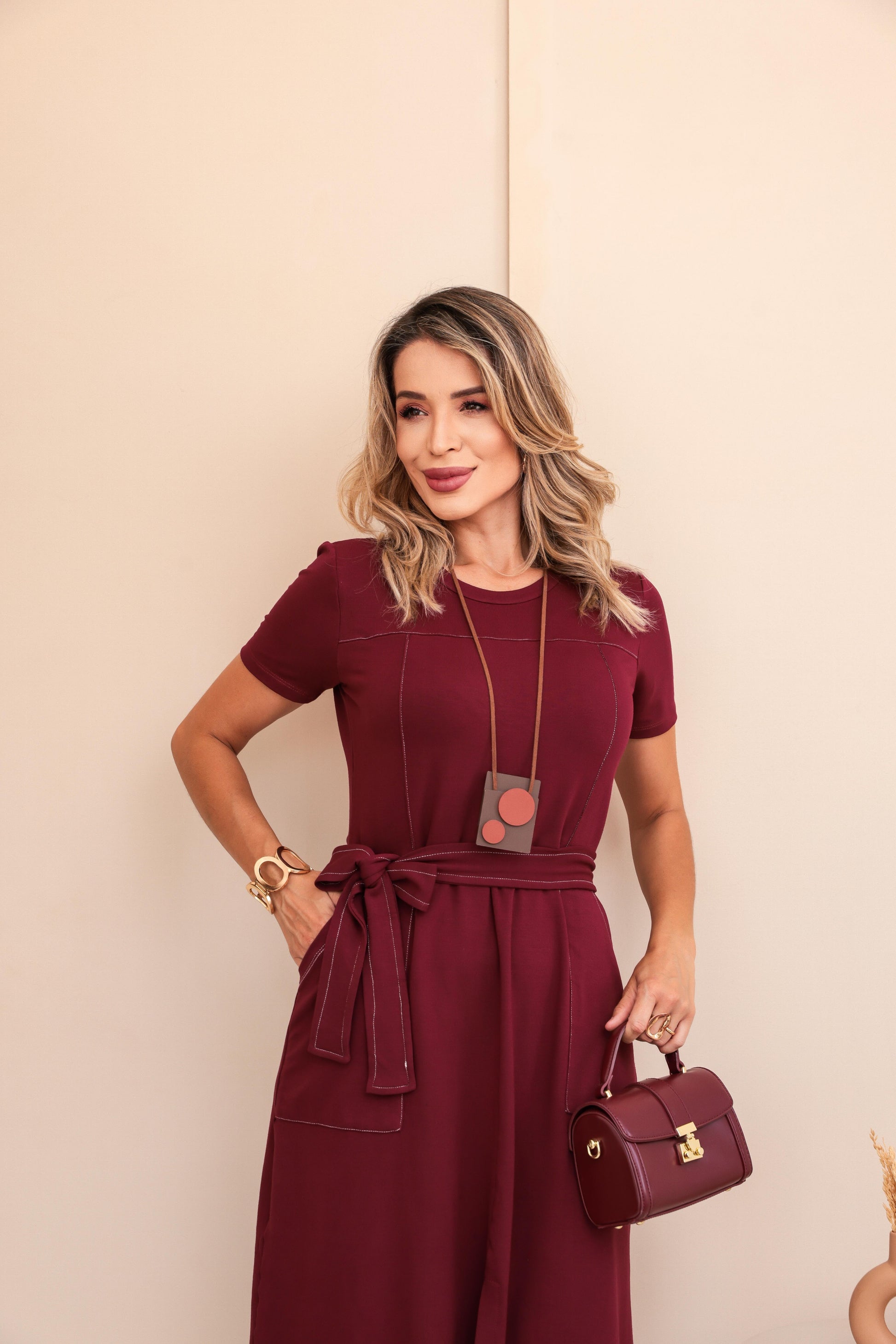 Vestido Viena - Marsala