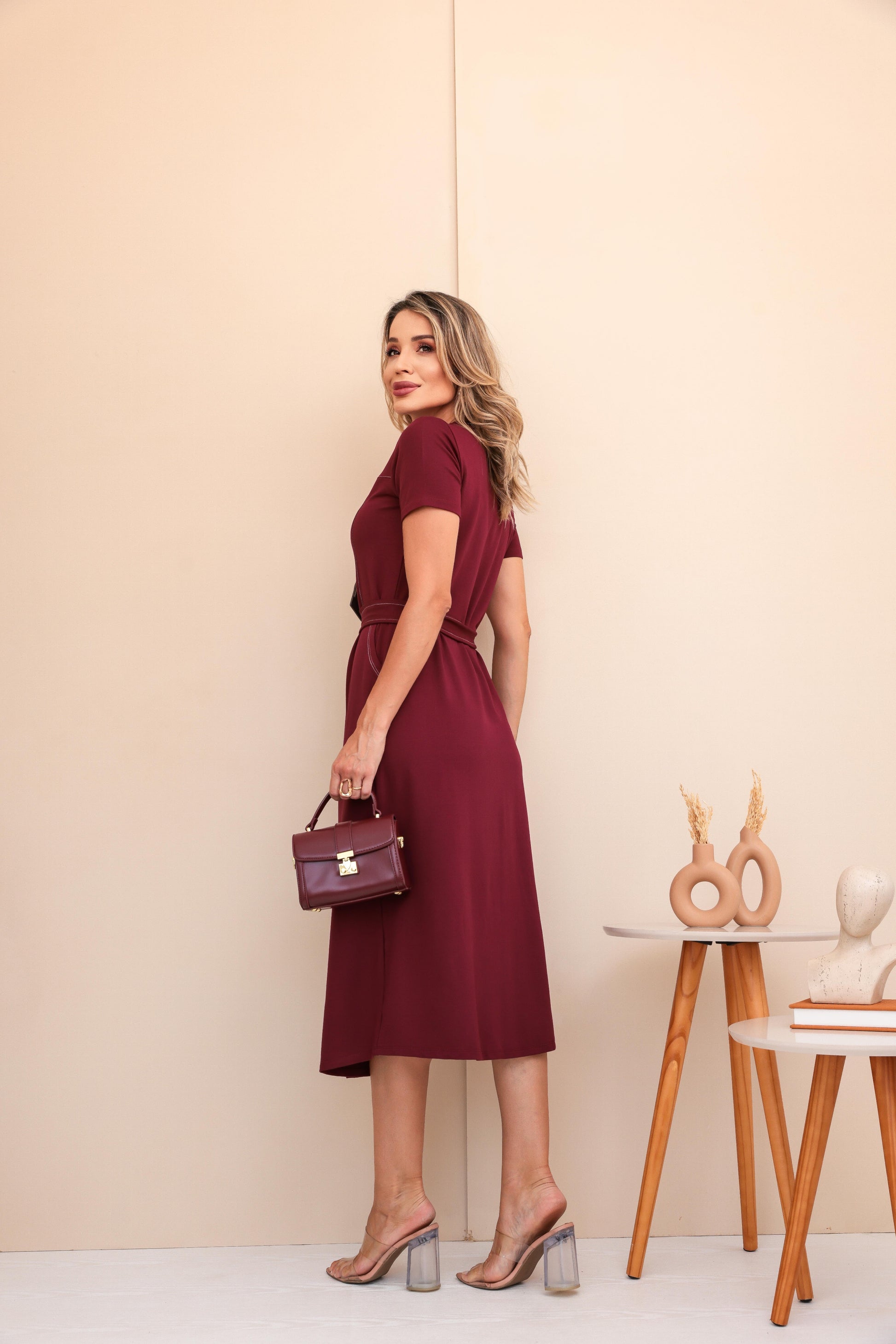 Vestido Viena - Marsala