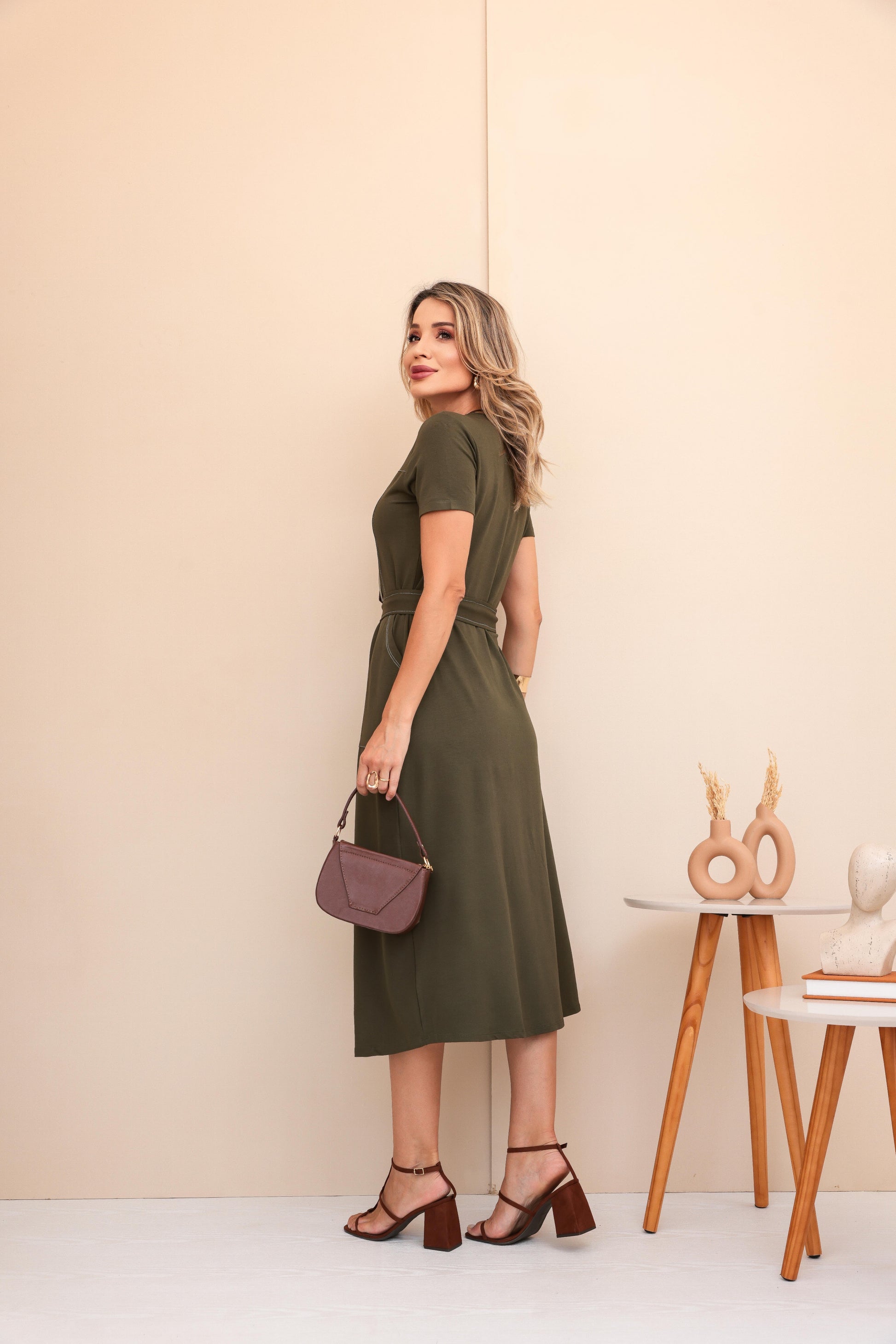 Vestido Viena - Verde Militar