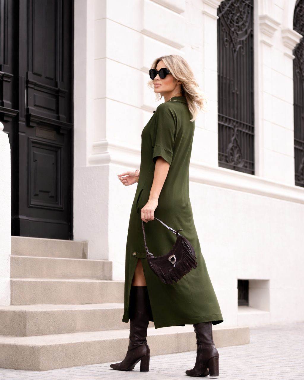 Vestido Japão - Verde Militar