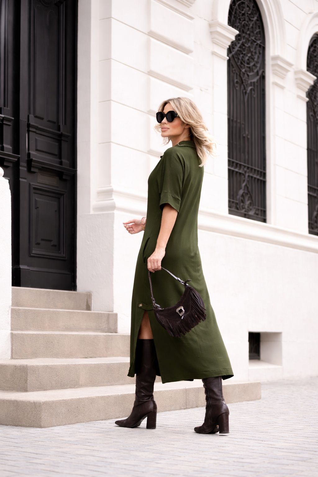 Vestido Japão - Verde Militar