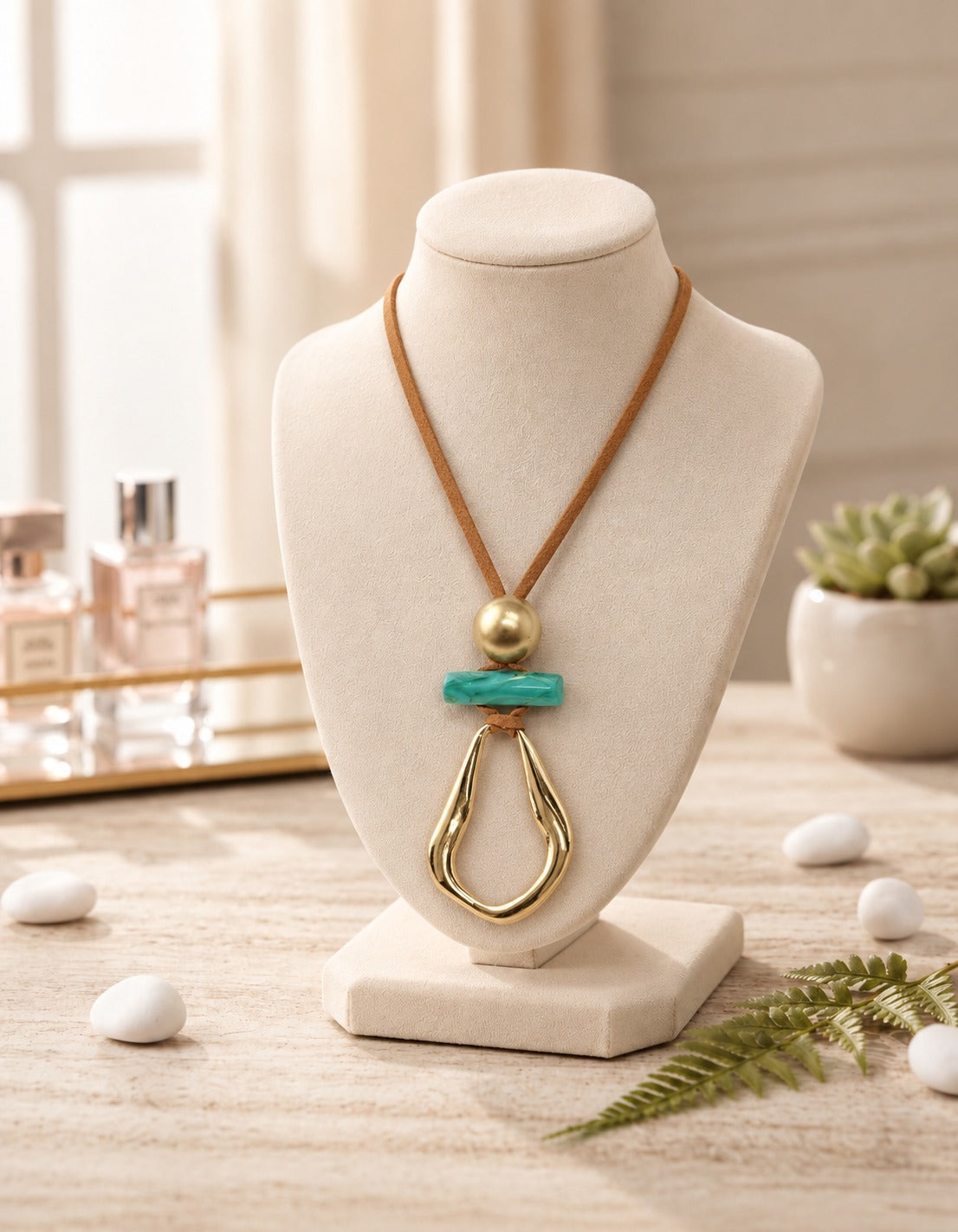 Colar Gotas - Verde Jade