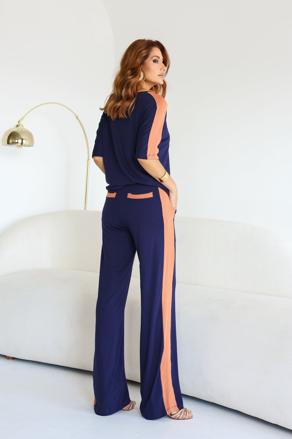 Conjunto Aspen - Azul Marinho/Laranja