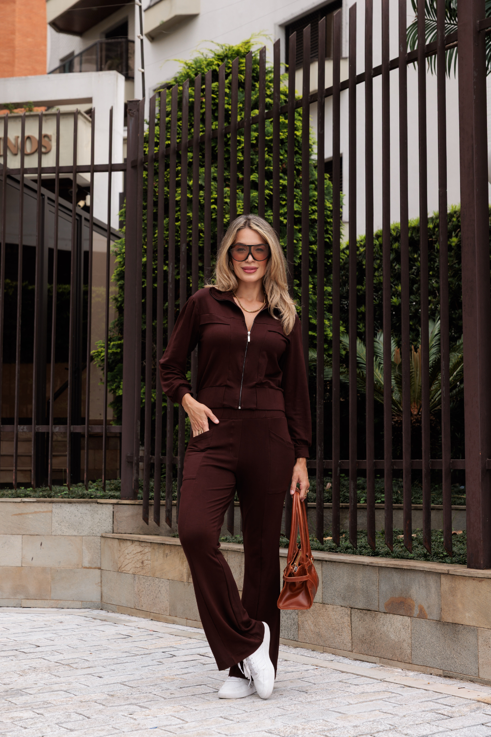 Conjunto Bomber - Marrom