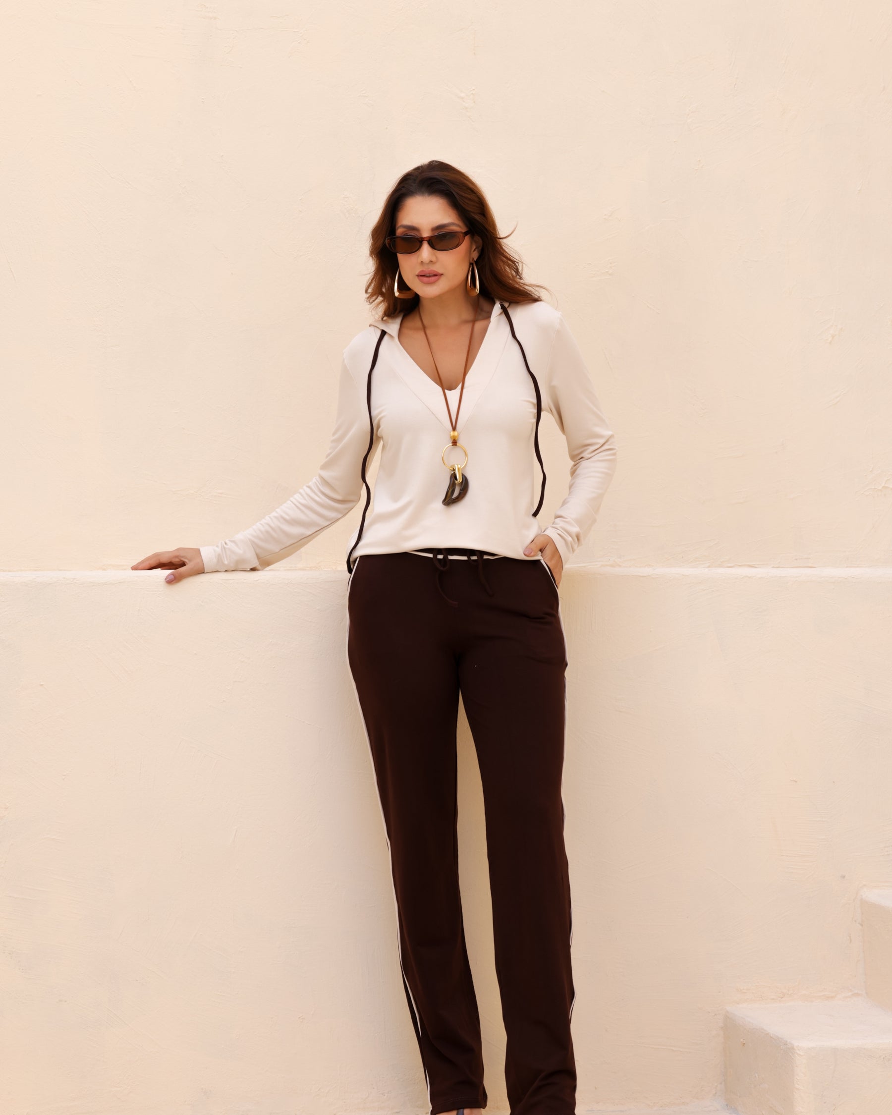 Conjunto Fashion - Marrom / Bege
