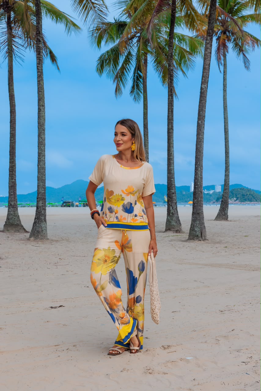Conjunto Lemon - Floral Azul
