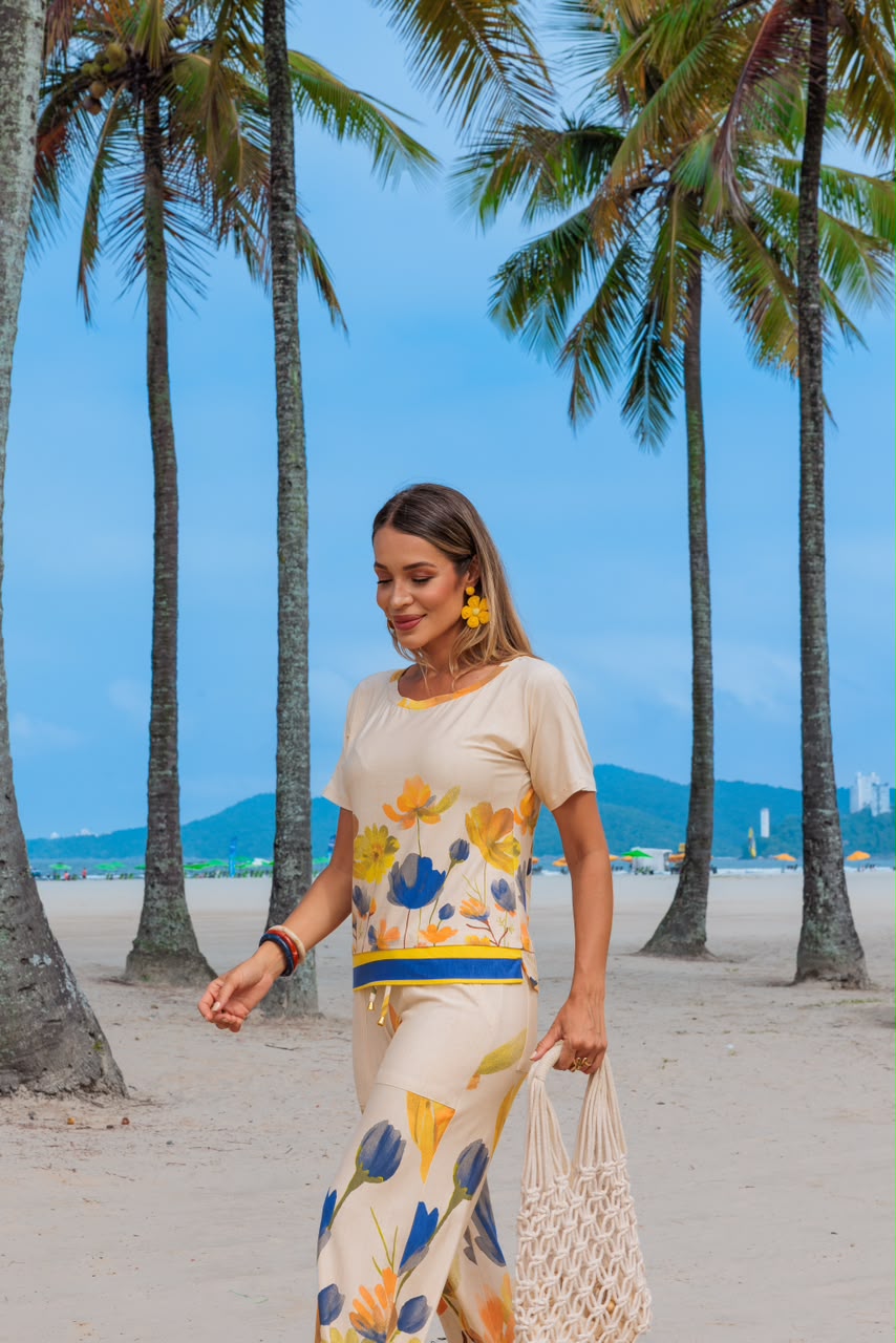 Conjunto Lemon - Floral Azul