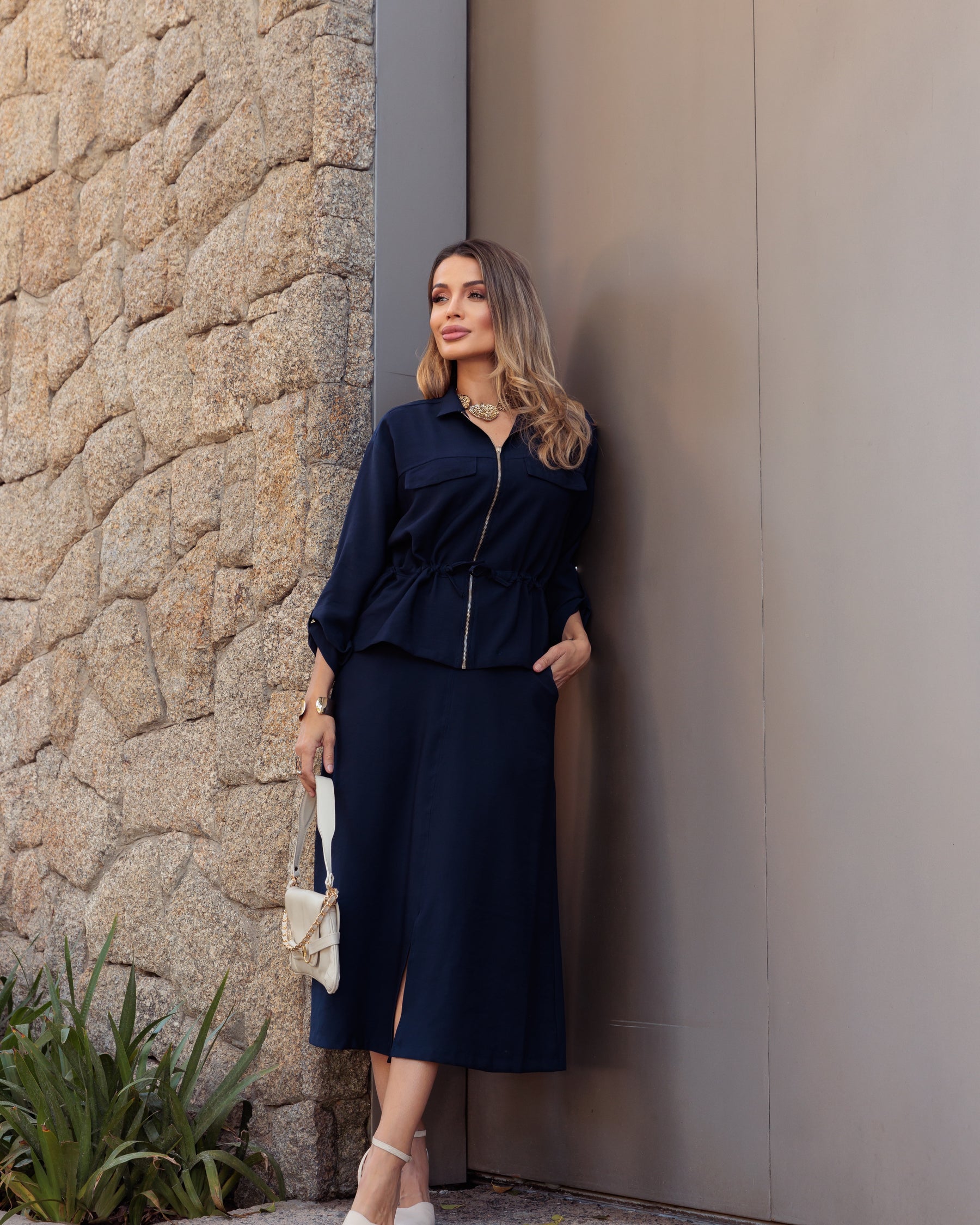 Conjunto Lua - Azul Marinho