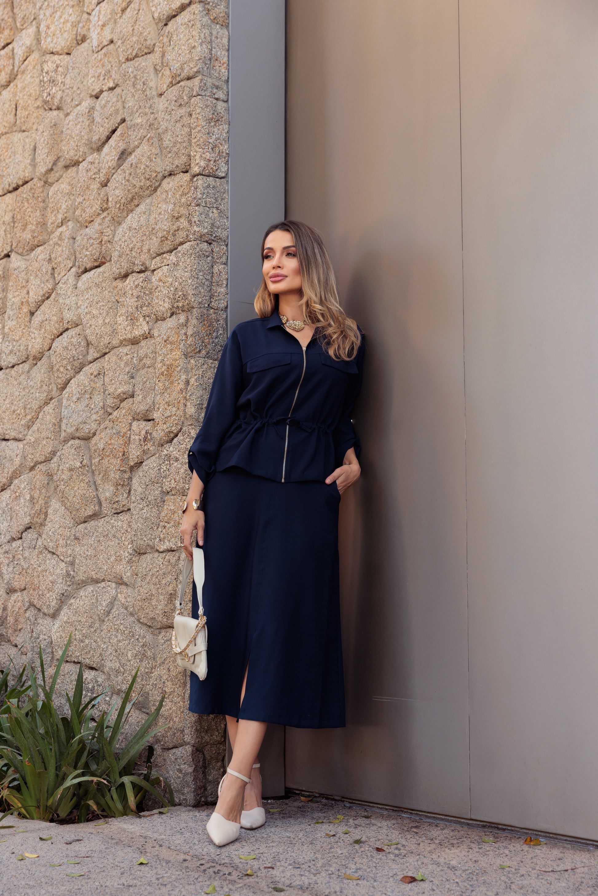 Conjunto Lua - Azul Marinho