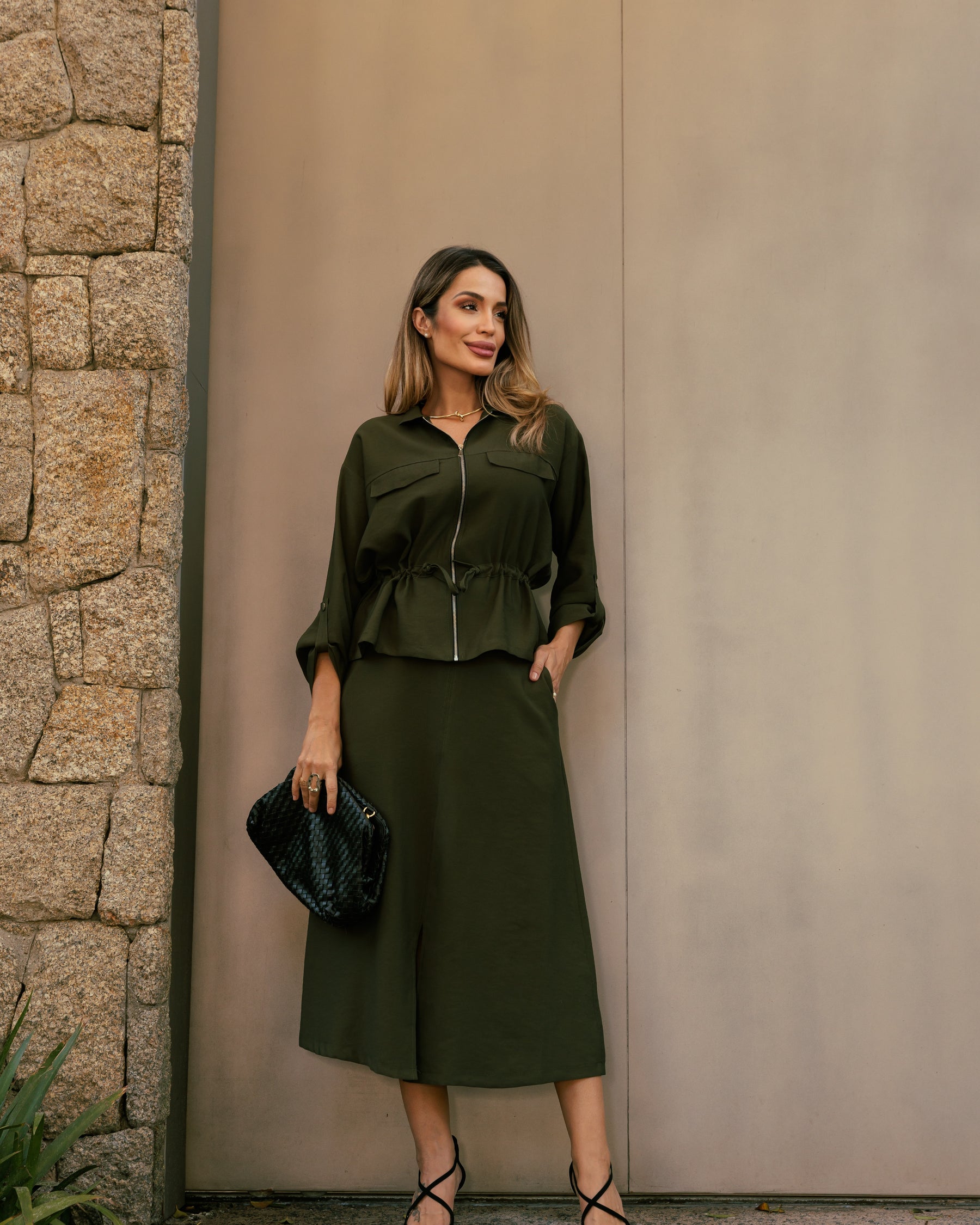 Conjunto Lua - Verde Musgo