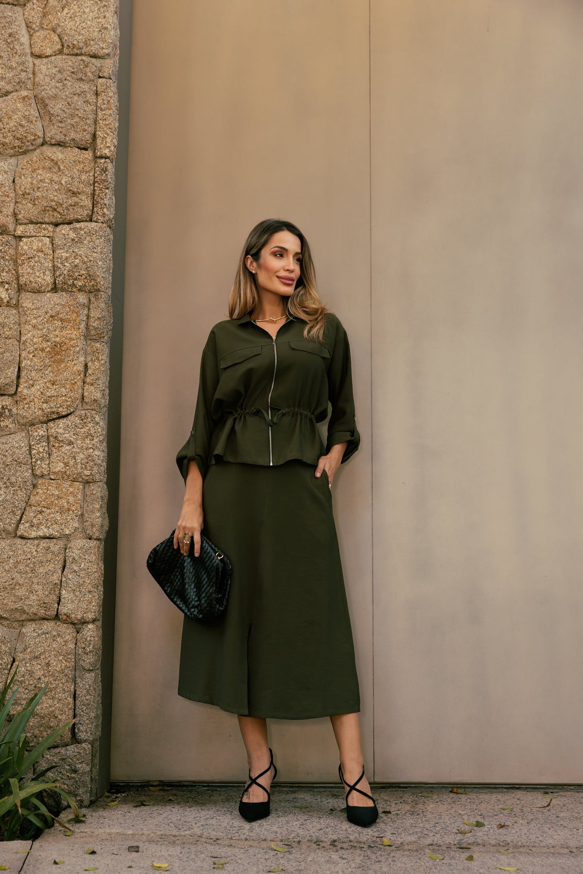 Conjunto Lua - Verde Musgo