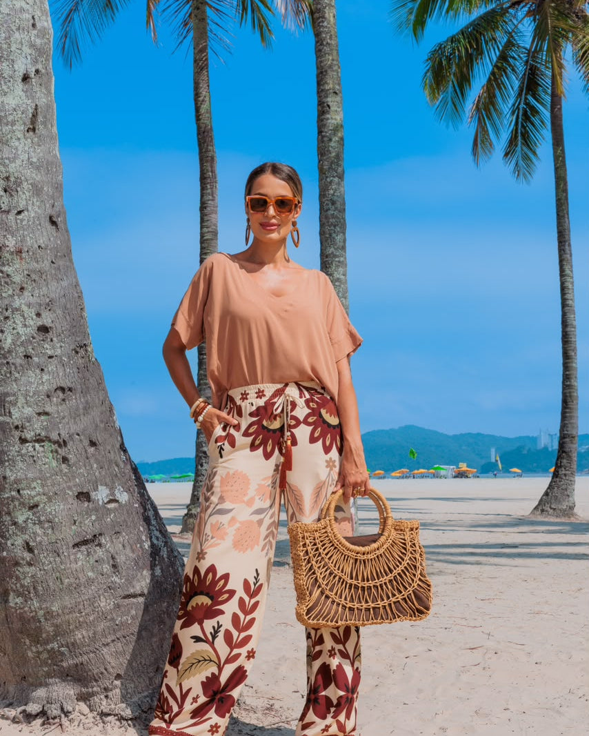 Conjunto Missisipi - Estampado Bordô Queimado