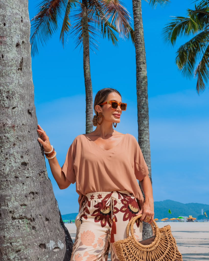 Conjunto Missisipi - Estampado Bordô Queimado
