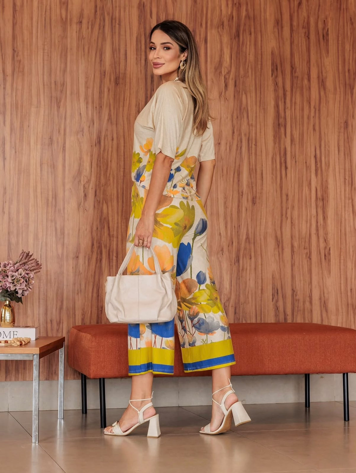 Conjunto Panthacour Saudita - Floral Azul