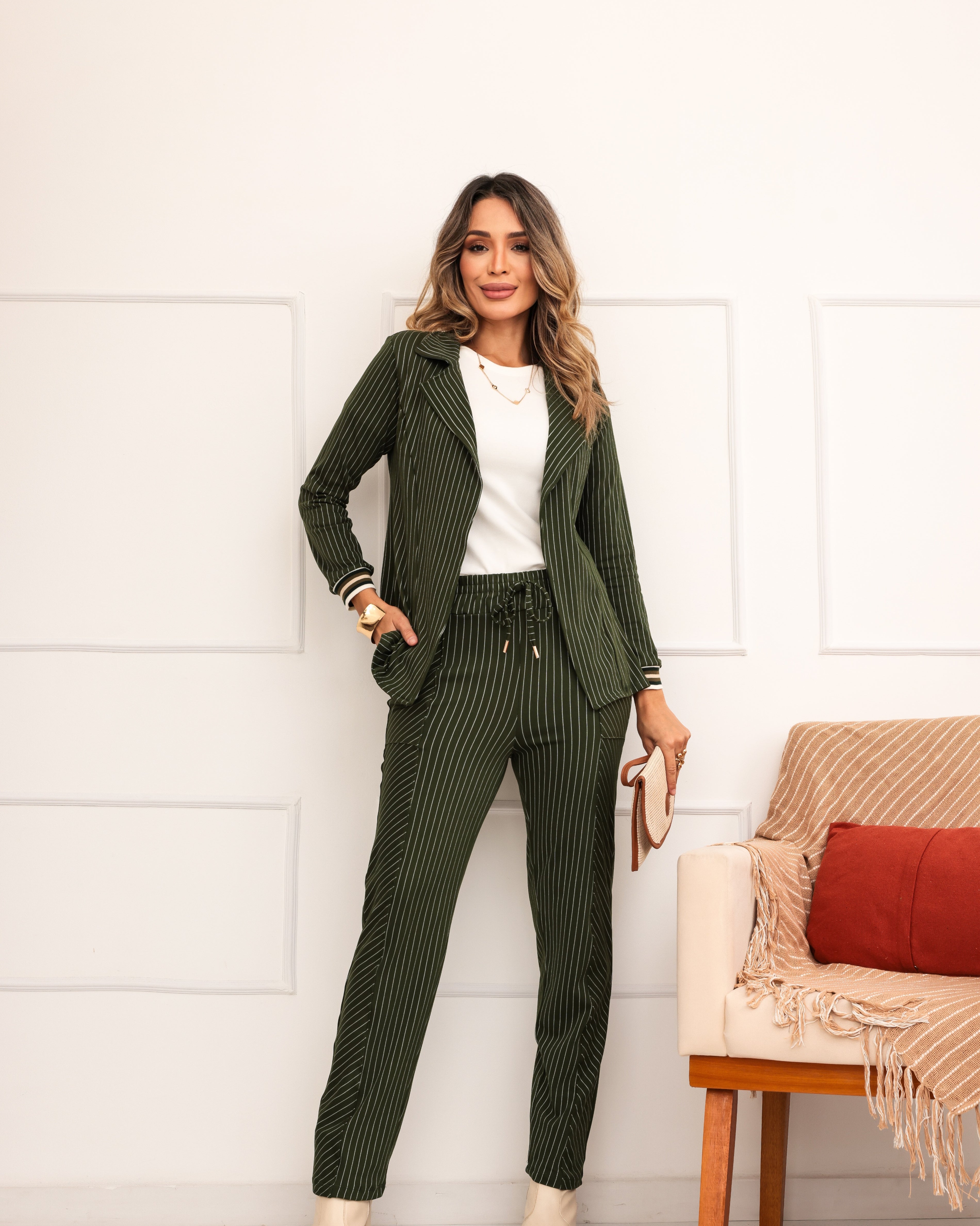 Conjunto Risca de Giz - Verde Militar