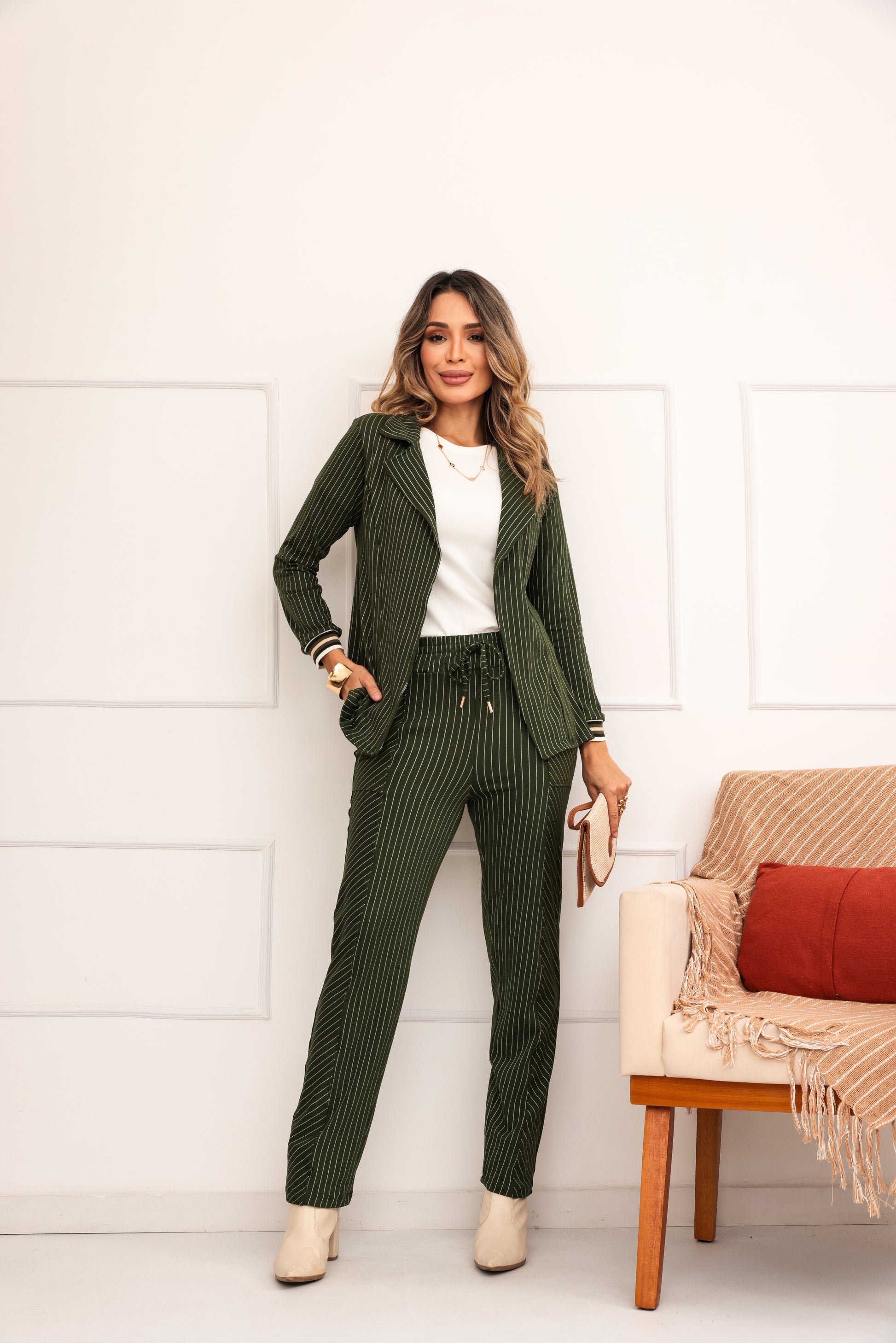 Conjunto Risca de Giz - Verde Militar