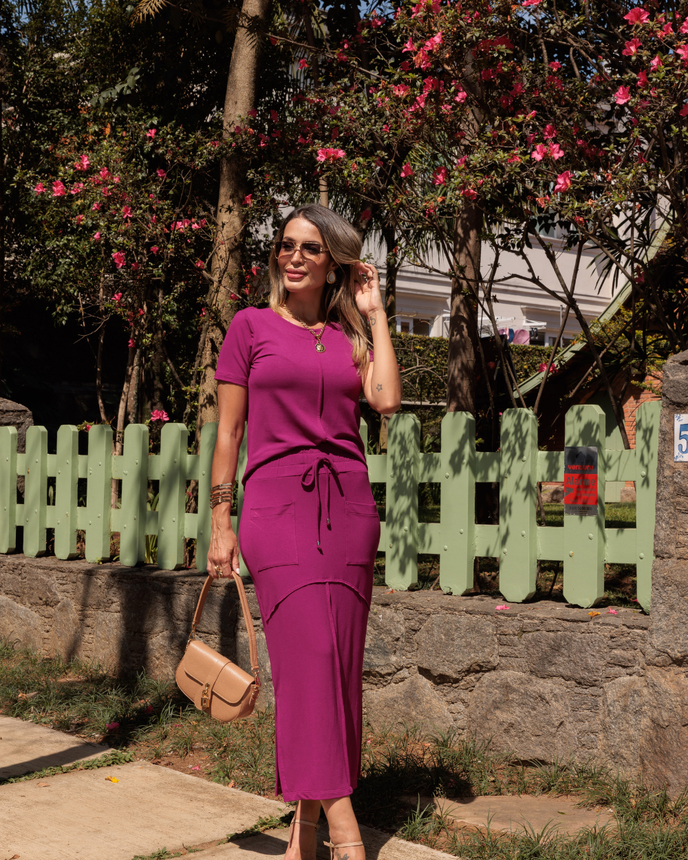 Conjunto Saia Amber - Fúscia