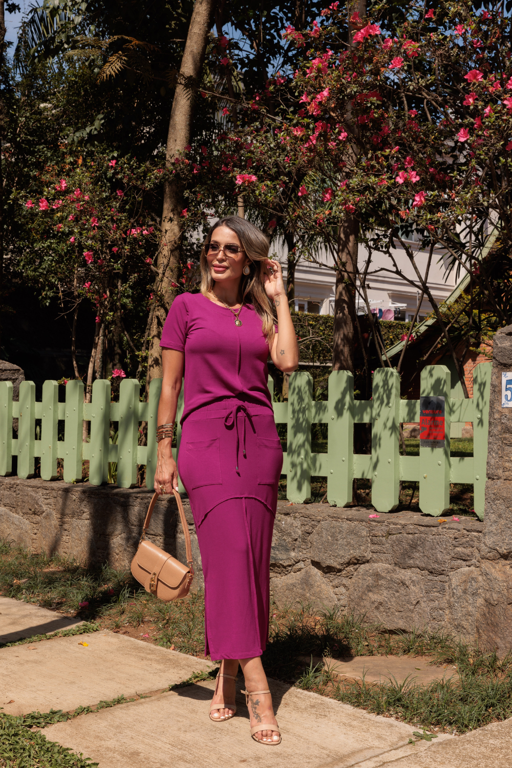 Conjunto Saia Amber - Fúscia
