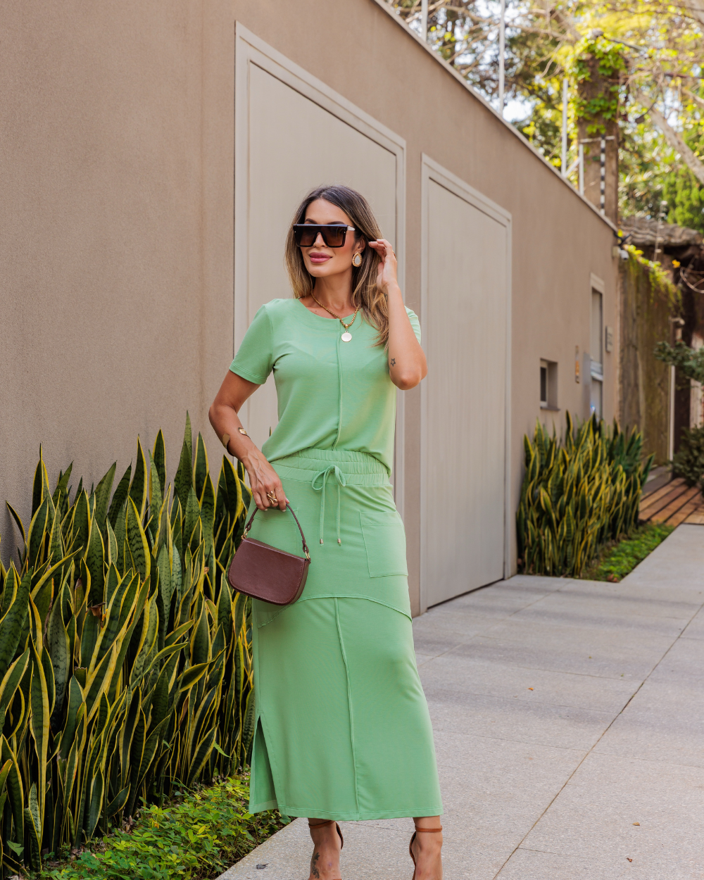 Conjunto Saia Amber - Verde Menta
