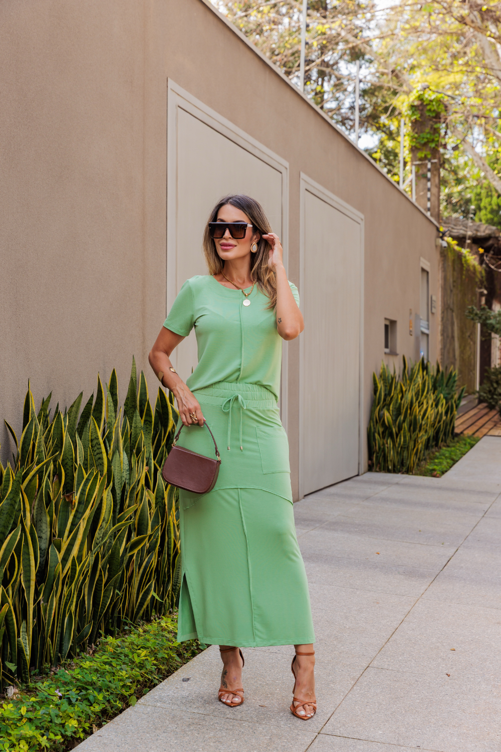Conjunto Saia Amber - Verde Menta