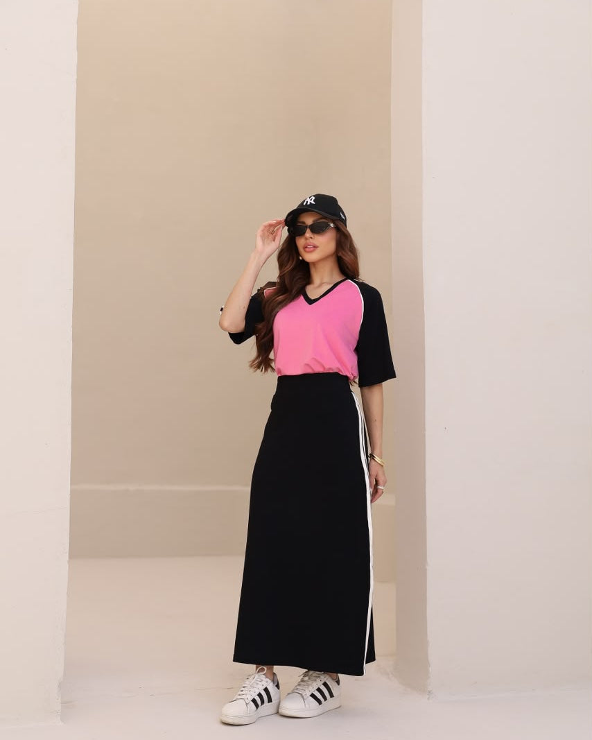 Conjunto Saia Option - Rosa/Preto
