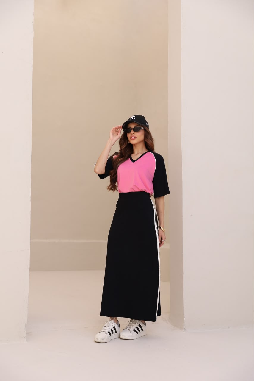 Conjunto Saia Option - Rosa/Preto