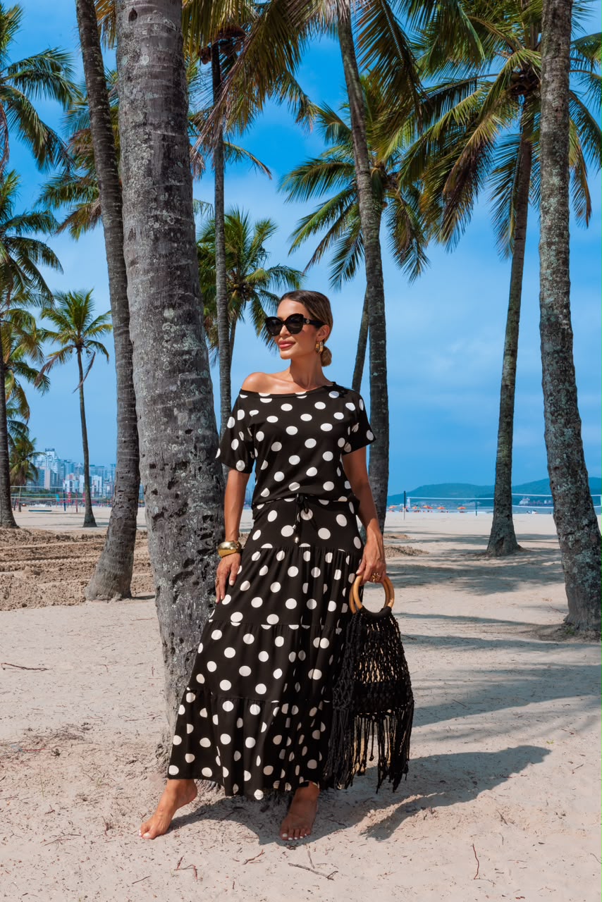 Conjunto Saia Três Marias - Preto