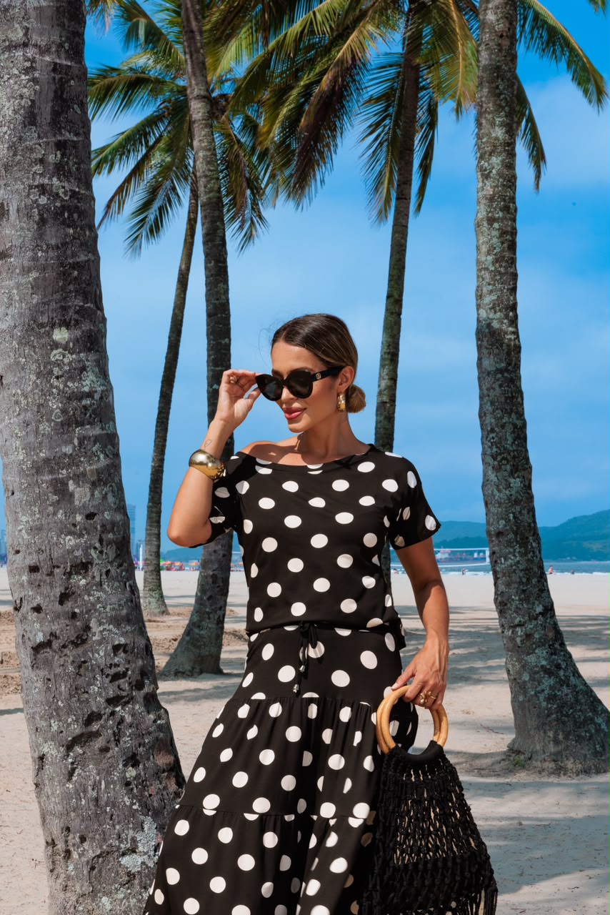 Conjunto Saia Três Marias - Preto