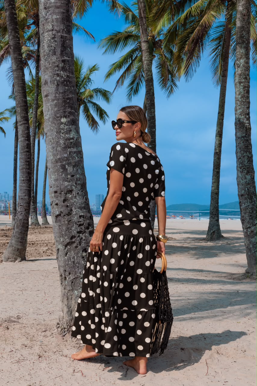 Conjunto Saia Três Marias - Preto