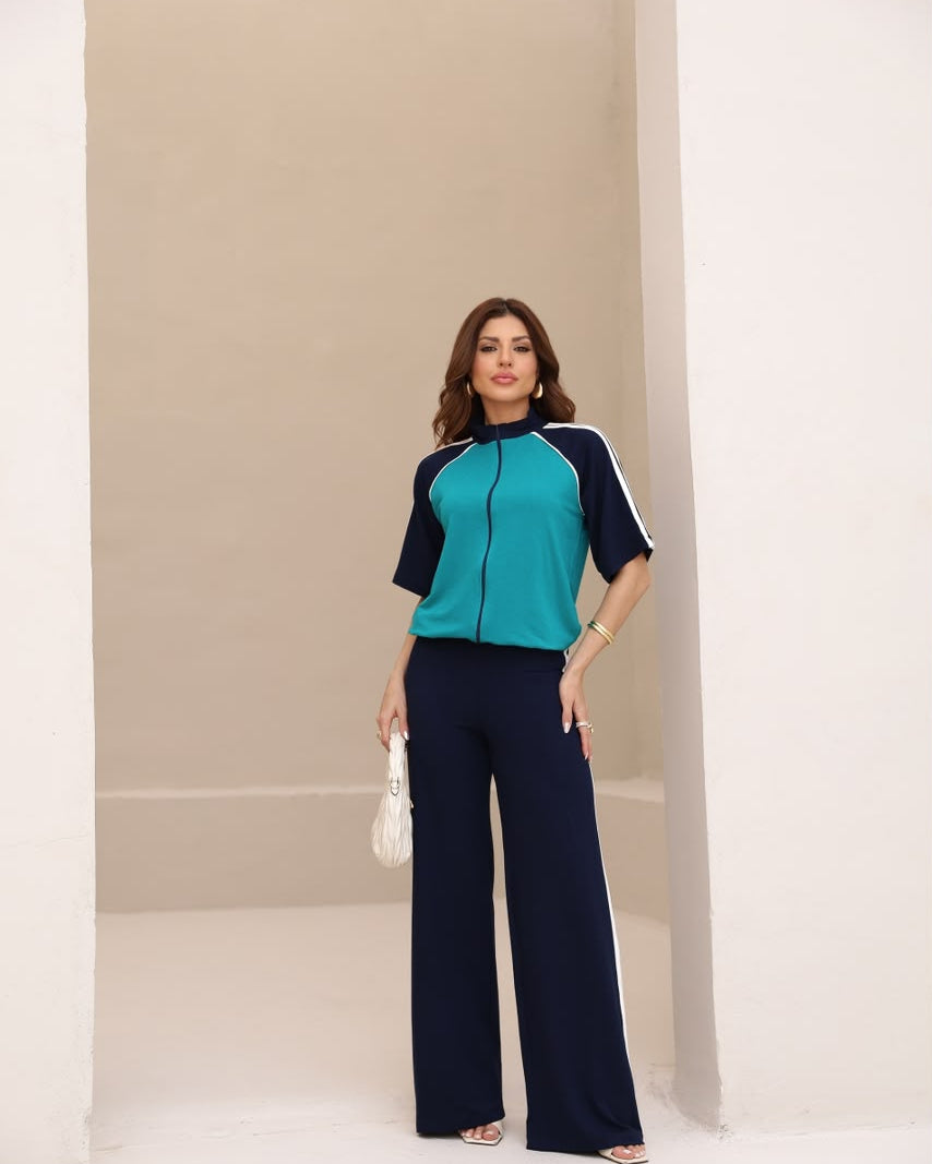 Conjunto Sensação - Turquesa/Azul Marinho