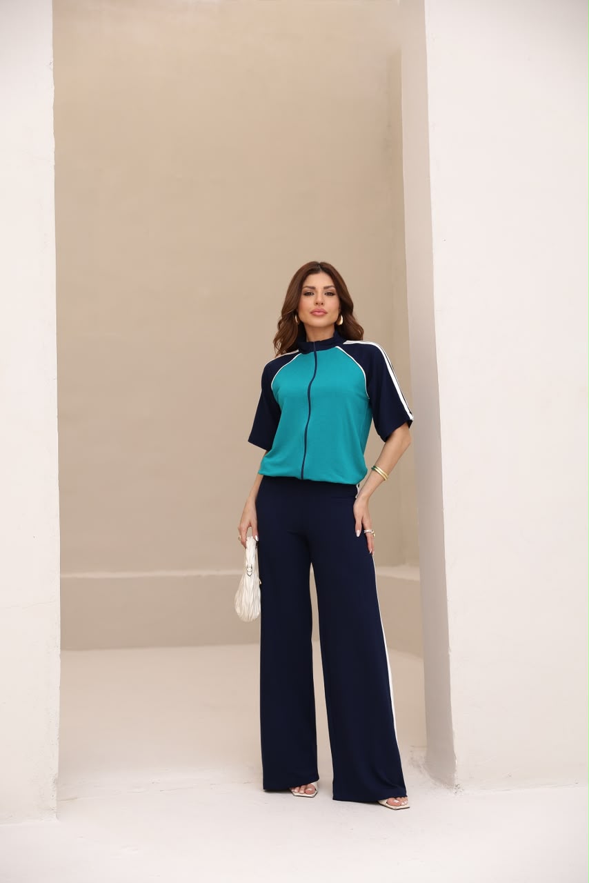 Conjunto Sensação - Turquesa/Azul Marinho
