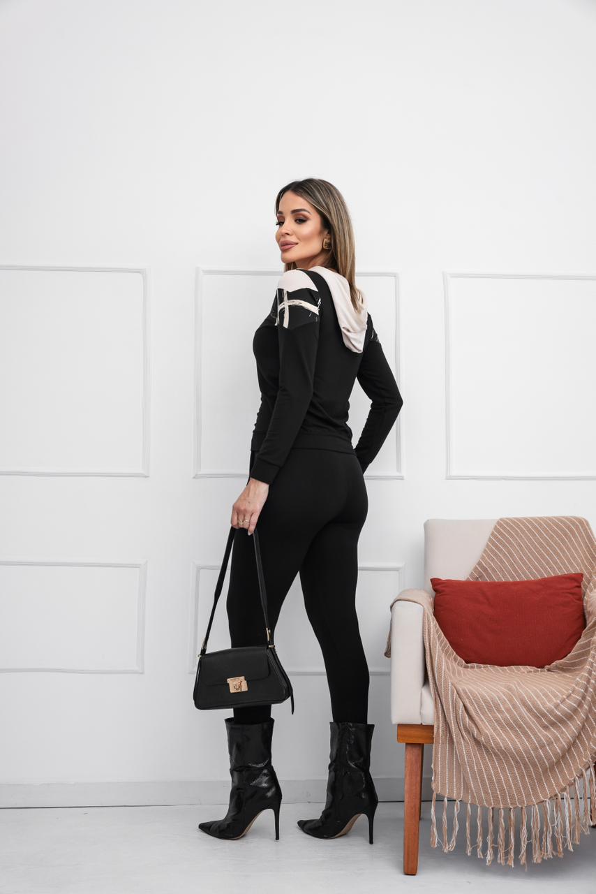 Conjunto Singular - Estampado Linear Preto